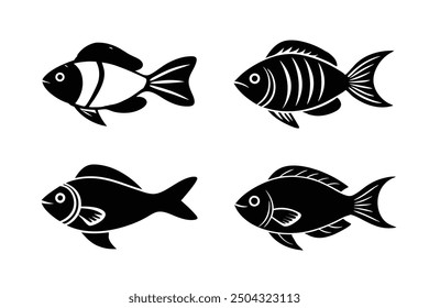 Cute Fish Illustration | Cartoon, Clipart, and Line Art Design Adorable fish illustration, ideal for cartoons, clipart, and creative design projects