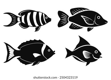 Cute Fish Illustration | Cartoon, Clipart, and Line Art Design Adorable fish illustration, ideal for cartoons, clipart, and creative design projects