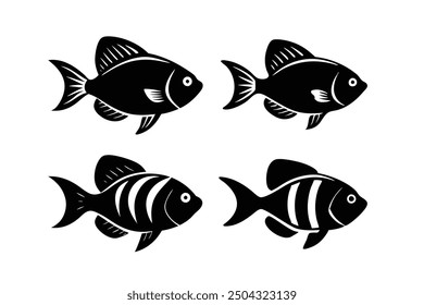 Cute Fish Illustration | Cartoon, Clipart, and Line Art Design Adorable fish illustration, ideal for cartoons, clipart, and creative design projects