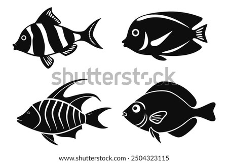 Cute Fish Illustration | Cartoon, Clipart, and Line Art Design Adorable fish illustration, ideal for cartoons, clipart, and creative design projects