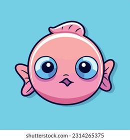 Cute Fish illustration Fish kawaii chibi vector drawing style Fish cartoon