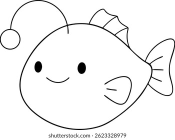 A Cute fish illustration with smiling face and playful design, perfect for children art