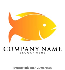 Cute fish illustration vector logo