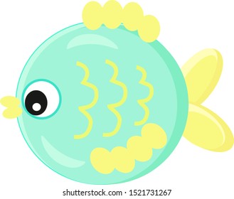 Cute fish, illustration, vector on white background.