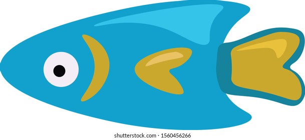 Cute fish, illustration, vector on white background.