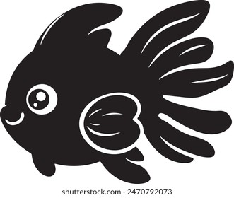 cute fish illustration vector silhouette 