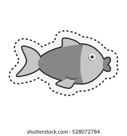 cute fish isolated icon