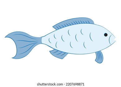 Cute fish in karutun style. Vector illustration.