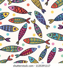 Cute fish.  Kids background.