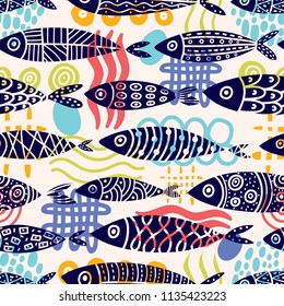 Cute fish.  Kids background.