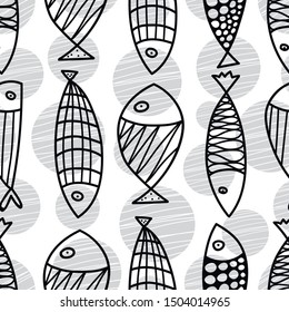 Cute fish.  Kids background. Can be used in textile industry, paper, background, scrapbooking.