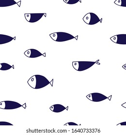 Cute fish. Kids background. Seamless pattern. Can be used in textile industry, paper, background, scrapbooking.