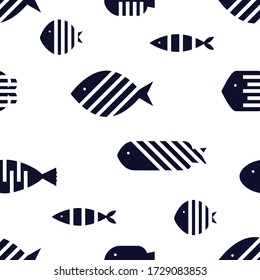 Cute fish.  Kids background. Seamless pattern.