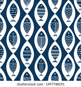 Cute fish. Kids background. Seamless pattern. Can be used in textile industry, paper, background, scrapbooking.