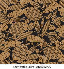 Cute fish. Kids background. Seamless pattern. Can be used in textile industry, paper, background, scrapbooking.