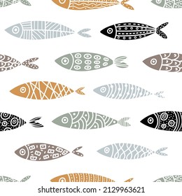 Cute fish.  Kids background. Seamless pattern.