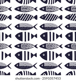 Cute fish. Kids background. Seamless pattern. Can be used in textile industry, paper, background, scrapbooking.