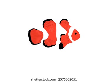 Cute fish, little marine animal. Happy sea character swimming underwater in ocean, under water. Adorable  tropical undersea nature, small fauna. Flat vector illustration.