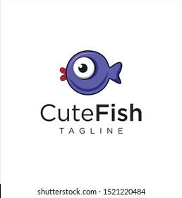 Cute Fish Logo Design Template. Fish Creative Concept.