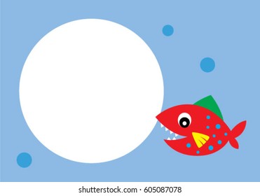 cute fish message card