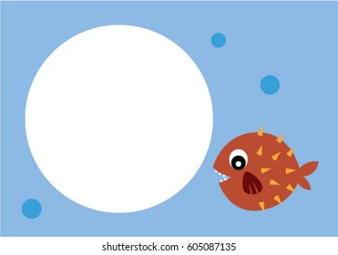 cute fish message card