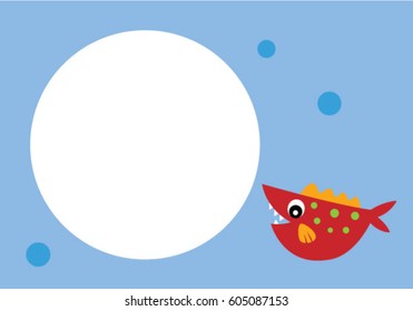 cute fish message card