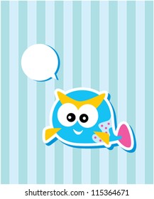 cute fish message tag