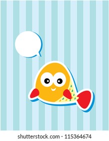 cute fish message tag