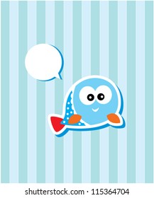 cute fish message tag