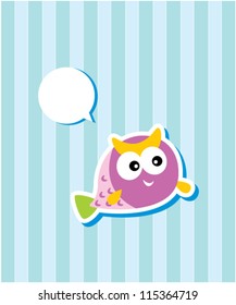 cute fish message tag