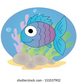 cute fish on special background