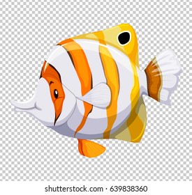 Cute fish on transparent background illustration