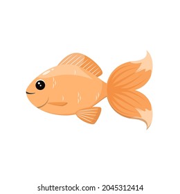 Cute fish on a white background in a cartoon style.