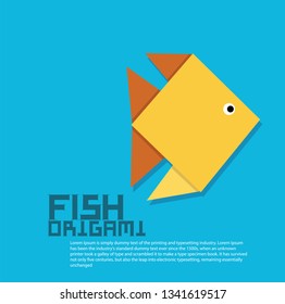 Cute fish origami style vector illustration. simple shape animal drawing for greeting card or decoration poster.