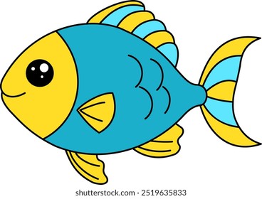 Cute fish outline for design your artwork.