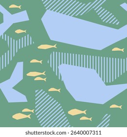 Cute fish pattern background vector design