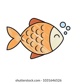 cute fish pet character