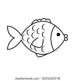 cute fish pet character
