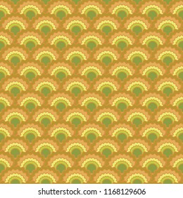 Cute fish scales squama background, vector seamless fabric pattern, tiled textile print. Vintage chinese squama scales seamless arc tiles mosaic. Reptile skin pattern.