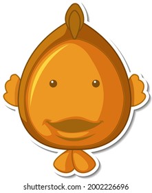 Cute fish sea animal cartoon sticker illustration