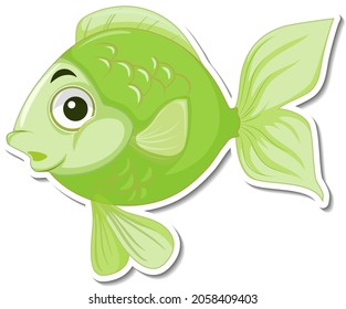 Cute fish sea animal cartoon sticker illustration