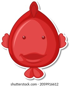 Cute fish sea animal cartoon sticker illustration