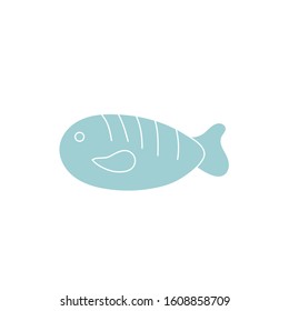 cute fish sea life animal isolated icon vector illustration design