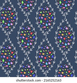 Perdón de la línea de la línea de la línea de la línea de los peces. Océano azul marino. Textiles para niños. Libro de recortes de papel abstracto para bebé, baño.