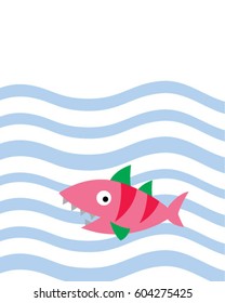 cute fish in the sea vector