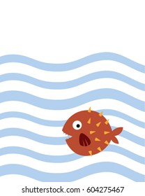cute fish in the sea vector
