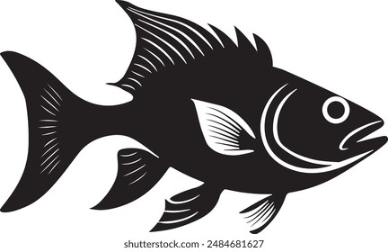 Arte vectorial de silueta de pez lindo