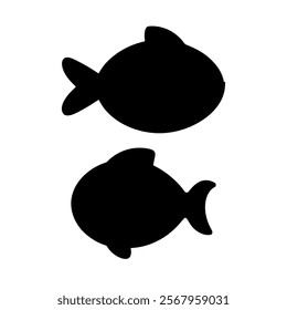 Cute fish silhouette vector illustration design on white background.