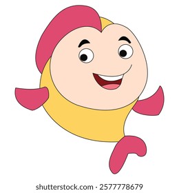 Cute fish smiling happily vector illustration