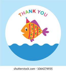 cute fish thank you card